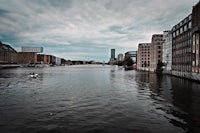 a large body of water with a boat on it