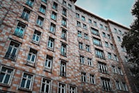 a brick building with many windows