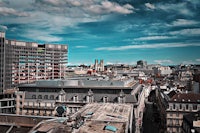 a view of a city from the top of a building