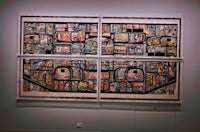 a large painting on display in a museum