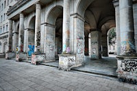 a building with graffiti on it