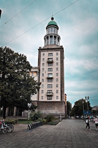 a tall building with a clock tower