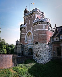 a castle with a clock tower on top of it