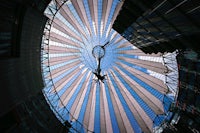 the dome of a building with a glass roof